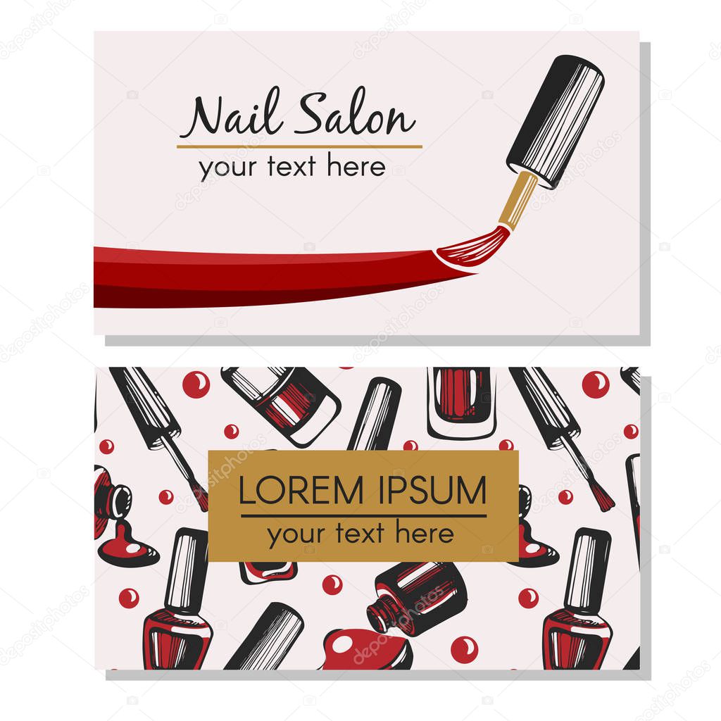 Nail salon. Nail bar. Logotype and background for your business