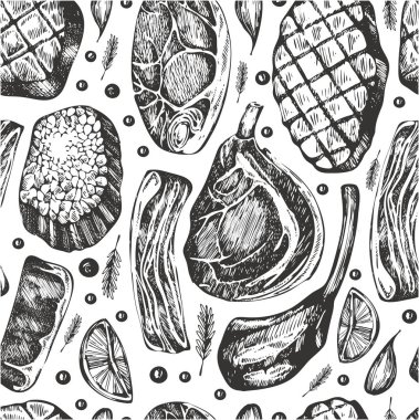 Dikişsiz desen witt el çekilmiş et