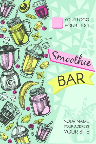 Fondo Vectorial Con Batido Gráfico Diseño Divertido Para Batido Bar — Vector de stock