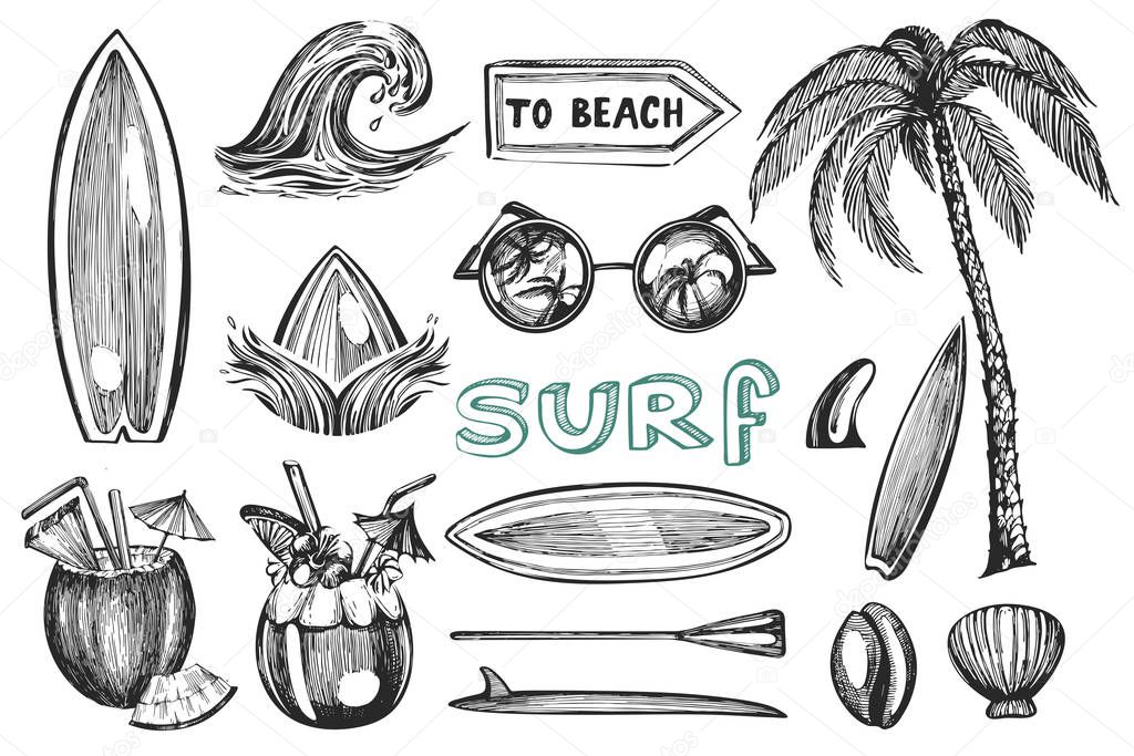 Vector collection with graphic surf items