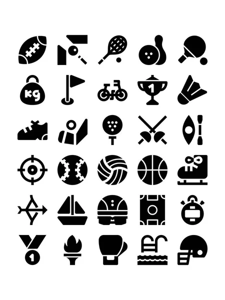 Sport glyph-pictogrammen — Stockvector