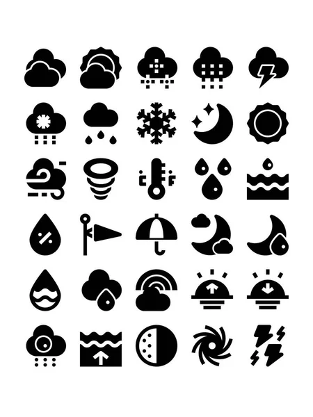 Weather glyph icons — Stock Vector