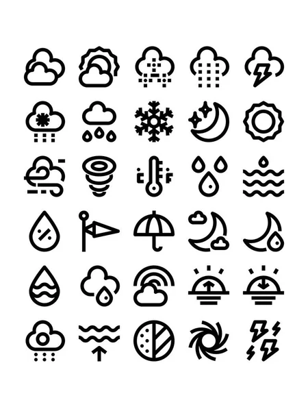 Weather outline icons — Stock Vector