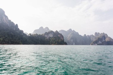 Blue lake in Chiewlarn Surat Thani Thailand. Beautiful of nature and calm
