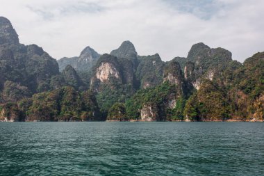 Blue lake in Chiewlarn Surat Thani Thailand. Beautiful of nature and calm