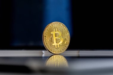 Fotoğraf Altın Bitcoins, yeni sanal para. Sanal kripto para birimi kavramı