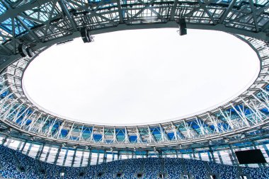 Spor Arka Planlar. Futbol stadyumu. Boş futbol stadyumu arka plan görüntüsü