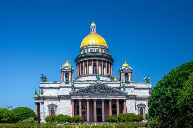 Aziz Petersburg. Saint Isaacs Katedrali. Petersburg Müzeleri. St. Isaacs Meydanı. St. Petersburg 'da yaz. Rusya
