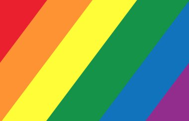 Gökkuşağı bayrak hareketi lgbt, düz simge. Cinsel azınlıkların, eşcinsellerin ve lezbiyenlerin sembolü