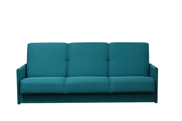 Blaues Sofa auf weißem Hintergrund isoliert — Stockfoto