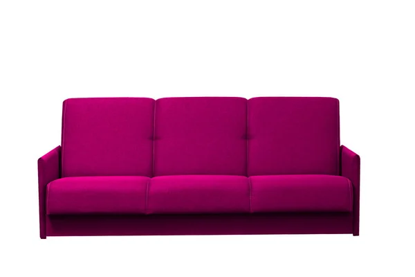 Sofá rosa sobre un fondo blanco aislado — Foto de Stock