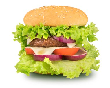 Hamburger, hamburger, beyaz arka plan üzerinde izole çizburger