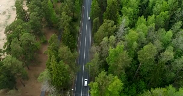 Aerial view of country road — Stock Video