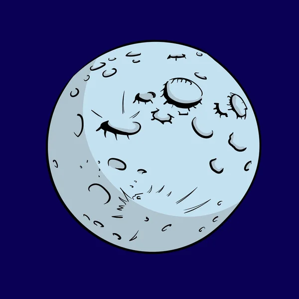 Illustrazione vettoriale di una luna piena con crateri. — Vettoriale Stock