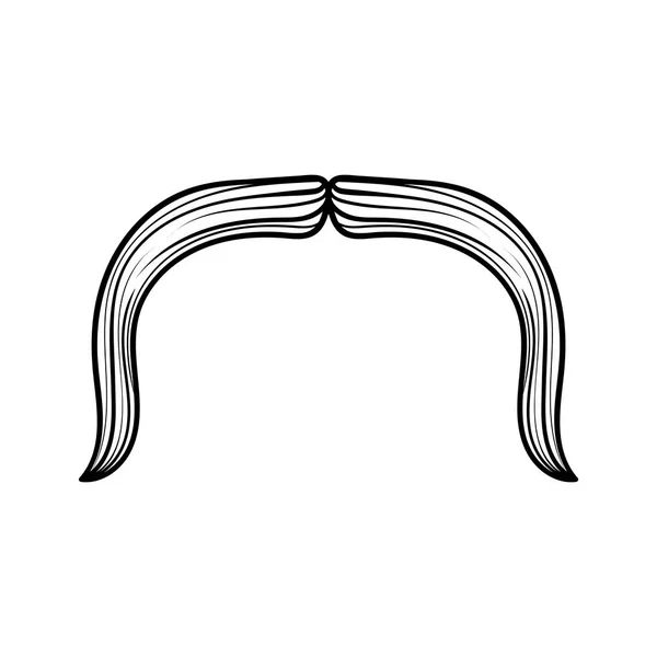 Baffi, virilità, maschera umoristica, icona del fumetto disegnato a mano vettore illustrazione schizzo — Vettoriale Stock