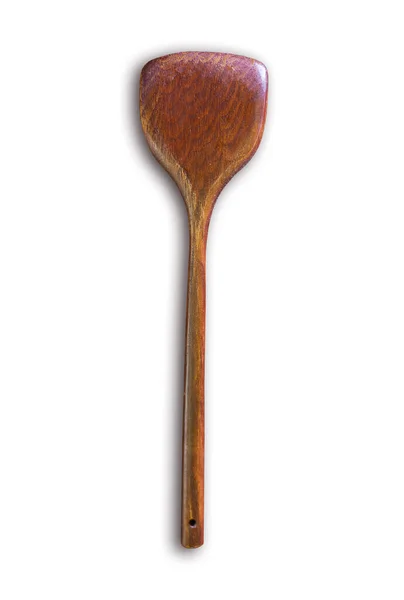 Mutfak spatula çevirici ahşap beyaz arkaplanda izole — Stok fotoğraf