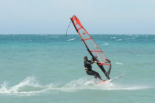 Anapa Russia June 2020 Windsurfer Rides Black Sea — Stock Photo, Image