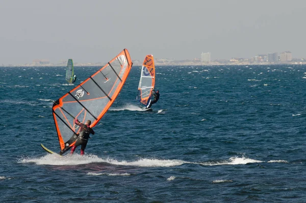 Anapa Rusia Junio 2020 Deportes Acuáticos Recreativos Windsurf Windsurfer Surfeando — Foto de Stock