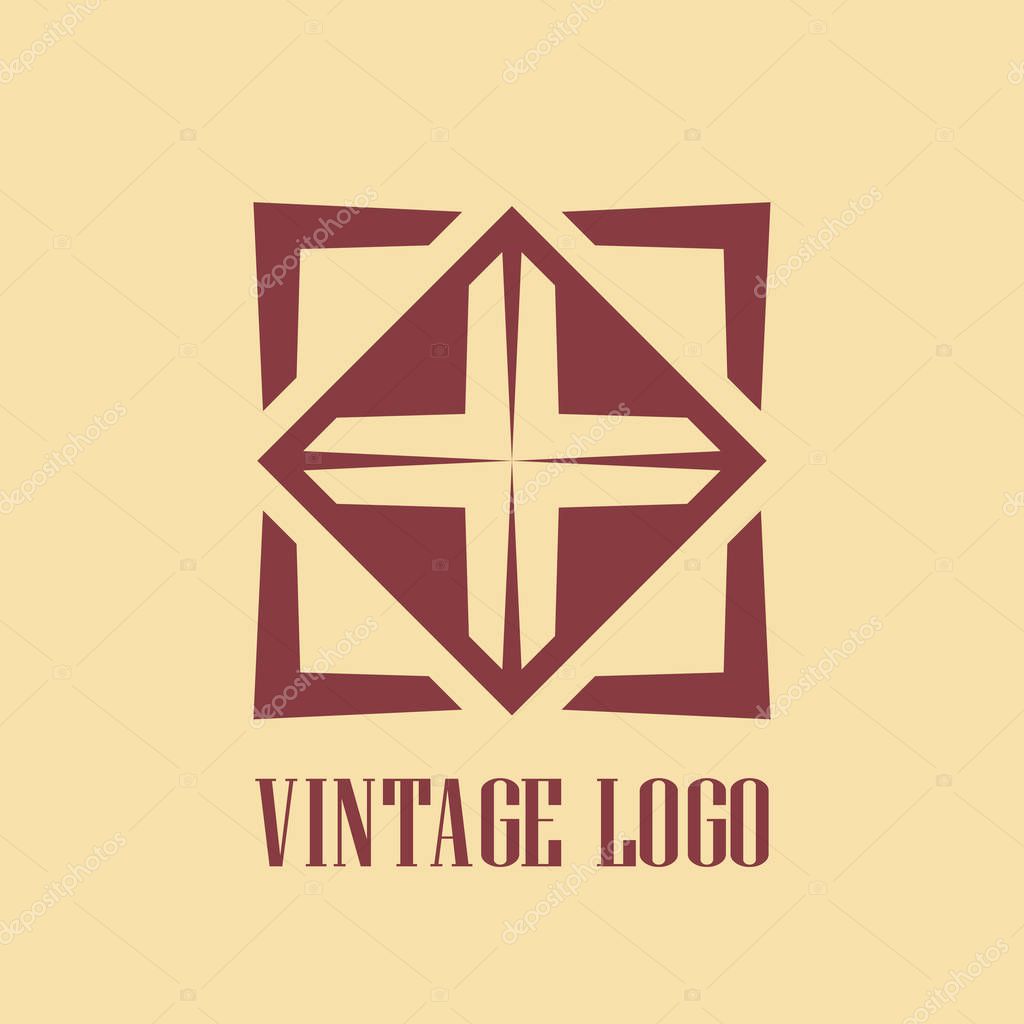 Art deco vintage badge logo. Retro design. Vector illustration