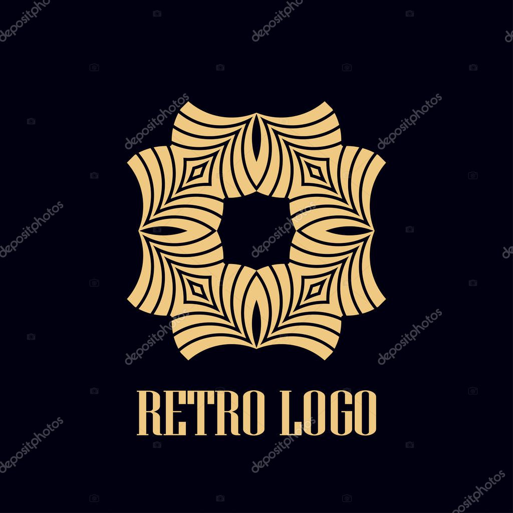 Art deco vintage badge logo. Retro design. Vector illustration
