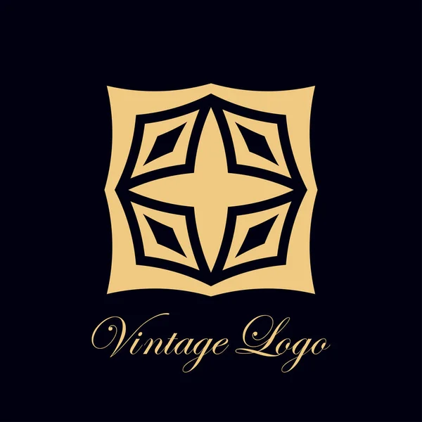Logo Insignia Art Deco Vintage Diseño Retro Ilustración Vectorial — Archivo Imágenes Vectoriales