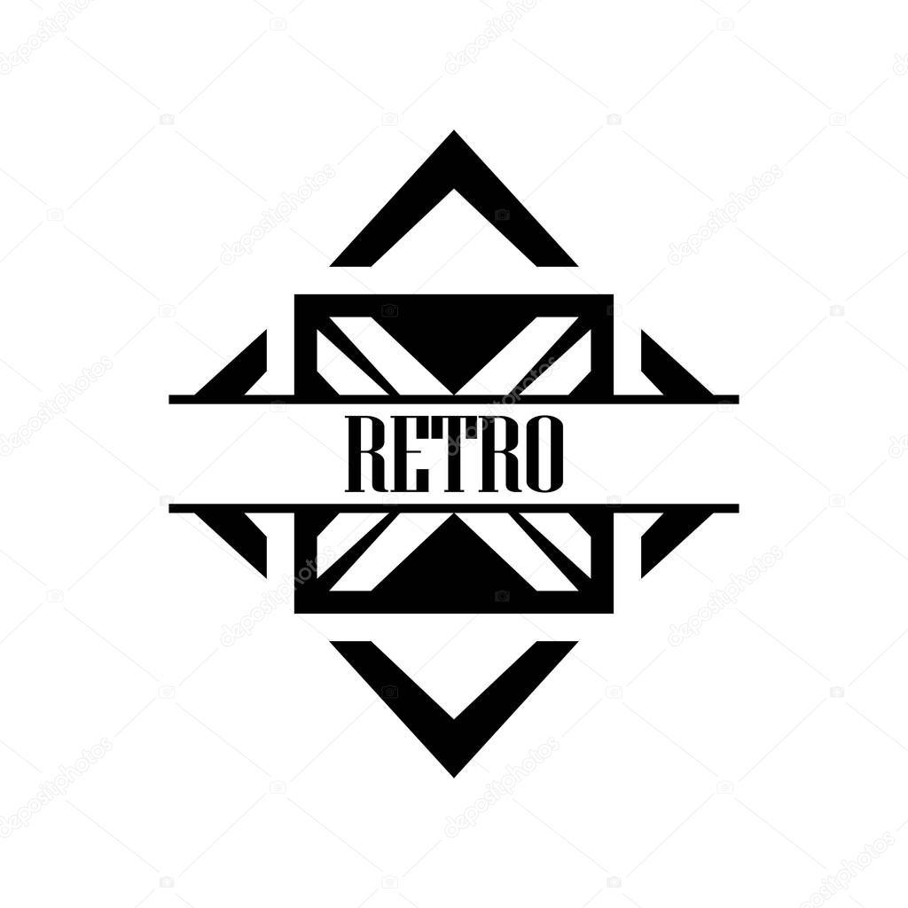 Vector logo design template concept in Art Deco style . Geometrical badge. Emblem for fashion, beauty and jewelry industry