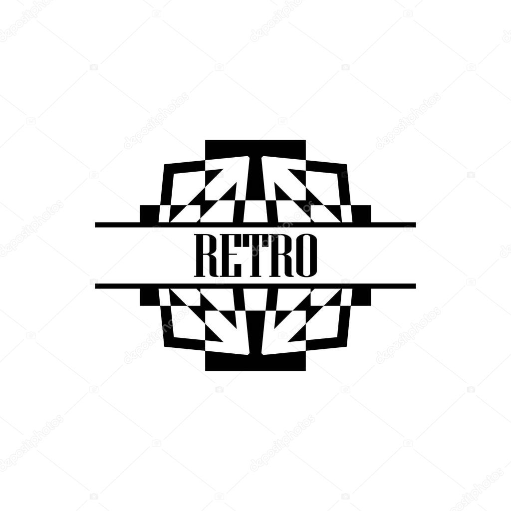 Vector logo design template concept in Art Deco style . Geometrical badge. Emblem for fashion, beauty and jewelry industry