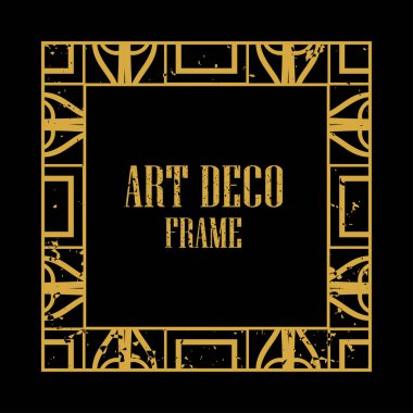 Art Deco davetinde Vintage retro tarzı. Art deco kenarlık ve çerçeve. 1920'lerin tarzında yaratıcı şablonu. Vektör çizim eps 10