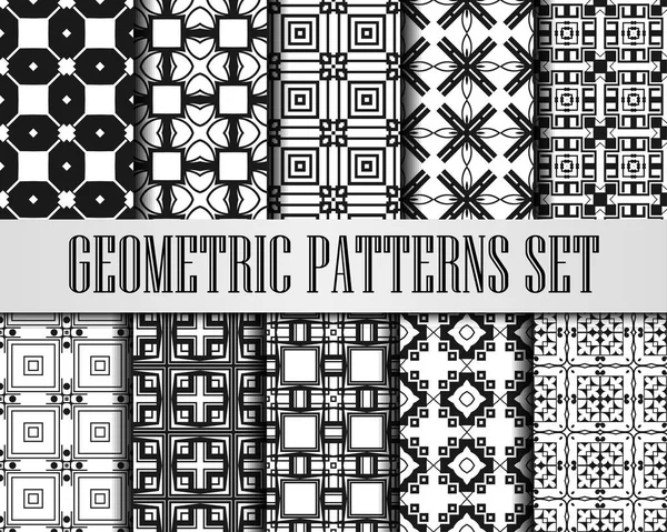 Art Deco Patterns Set. Black and White backgrounds. Fan scales ornaments. Geometric decorative digital papers. Vector line design. 1920-30s motifs. Luxury vintage illustration — Stock Vector