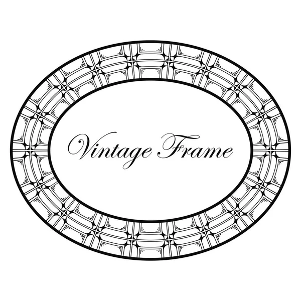 Oval ornamental art deco frame — Stock Vector