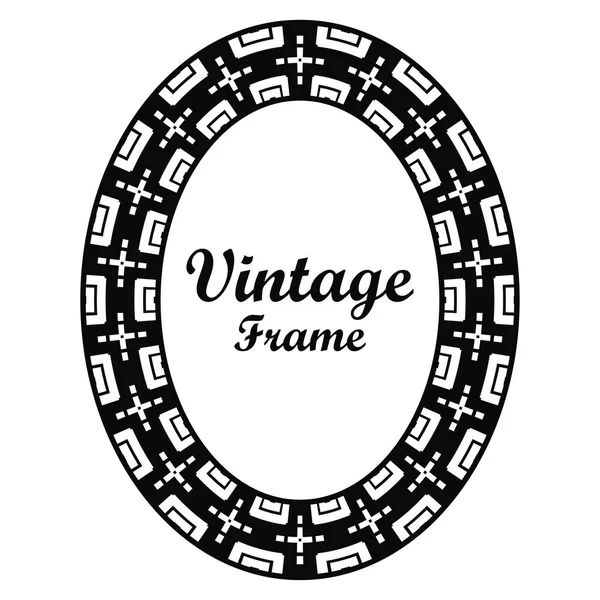 Oval ornamental art deco frame — Stock Vector