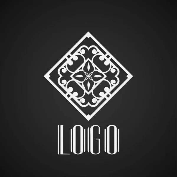 Tasarım için Vintage süs retro modern art deco logo şablonu — Stok Vektör