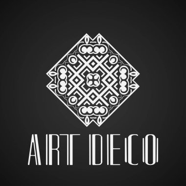 Modern art deco tarzında vektör logo tasarım şablonu kavramı. Moda, güzellik ve takı endüstrisi için amblem