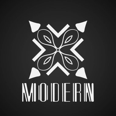 Vektör geometrik modern art deco tarzı logo dekorasyon