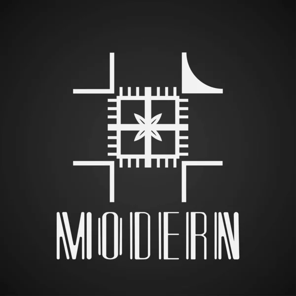 Güzel amblem, modern art deco tarzında şablon logosu için rozet — Stok Vektör