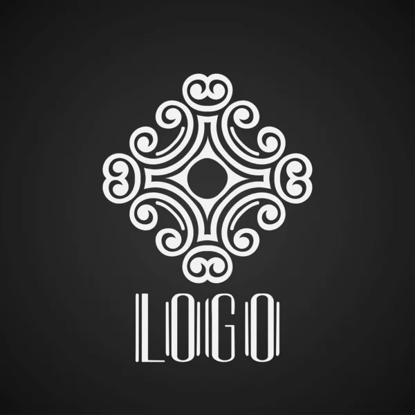 Hermoso emblema, insignia para el logotipo de la plantilla en estilo art deco moderno — Vector de stock