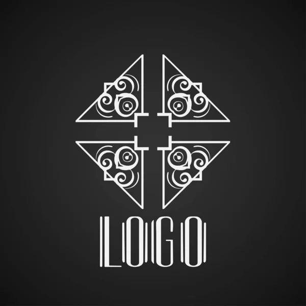 Концепція дизайну векторного логотипу в сучасному стилі арт-деко. Герб для моди, краси та ювелірної промисловості — стоковий вектор