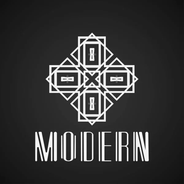 Plantilla de logotipo de art deco moderno retro ornamental vintage para diseño — Vector de stock