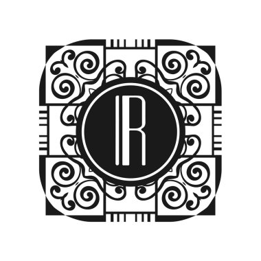 Art Deco modern monogram