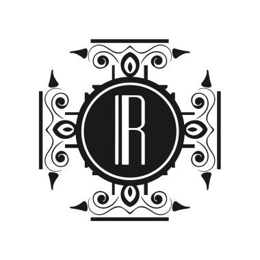 Art Deco modern monogram