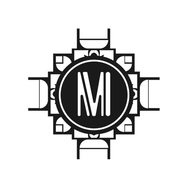 Art Deco modern monogram — Stok Vektör