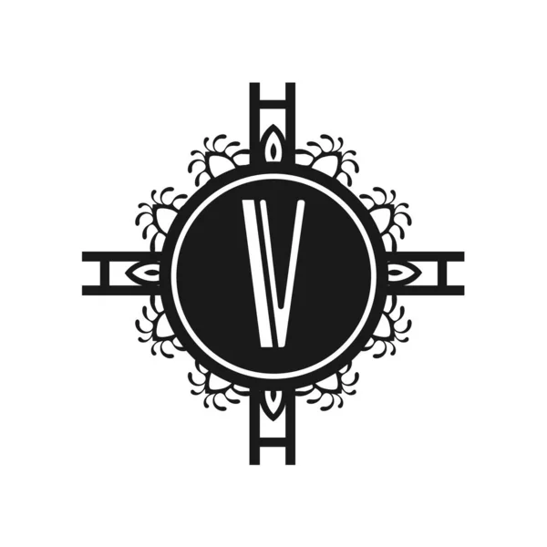 Art Deco modern monogram — Stok Vektör