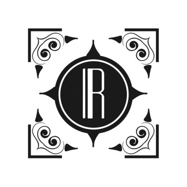 Art Deco modern monogram