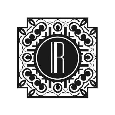 Art Deco modern monogram