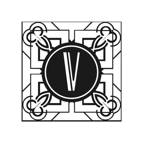 Art Deco modern monogram — Stok Vektör