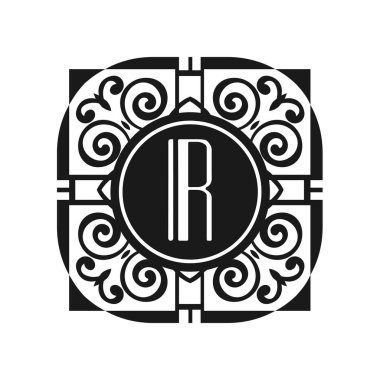 Art Deco modern monogram