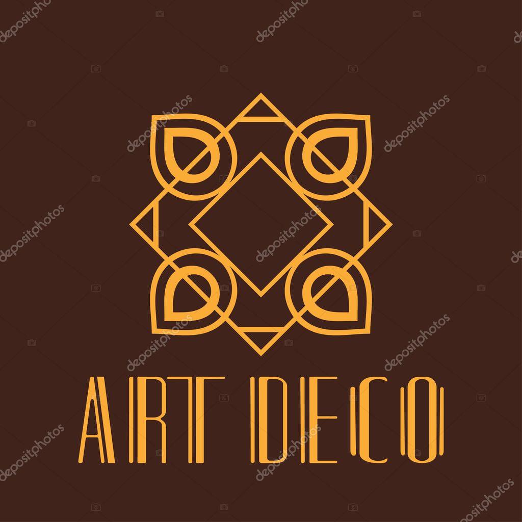 Vintage ornamental retro modern art deco logo template for design