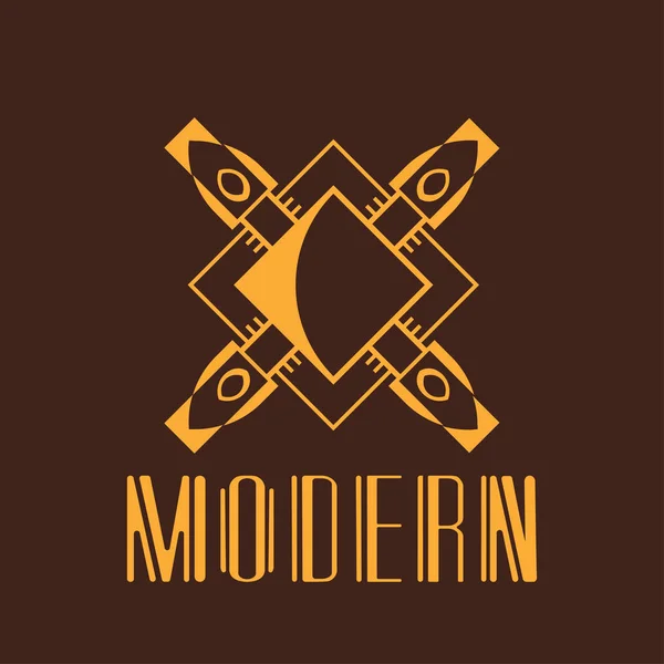 Logo Art Deco moderno — Vector de stock