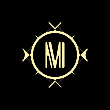 Art Deco modern monogram