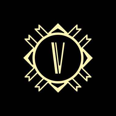 Art Deco modern monogram